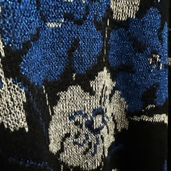 Vintage Distinctly Different Sweater Black, Blue And Silver Metallic Size 24W - Picture 5 of 9